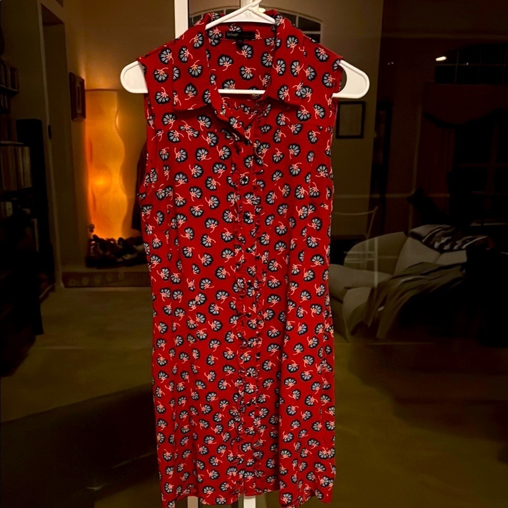 Bebop Vintage Inspired Short Sleeve Button Down Dress Size Medium EUC Spring - Picture 2 of 6
